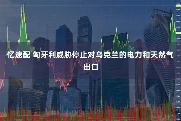 忆速配 匈牙利威胁停止对乌克兰的电力和天然气出口
